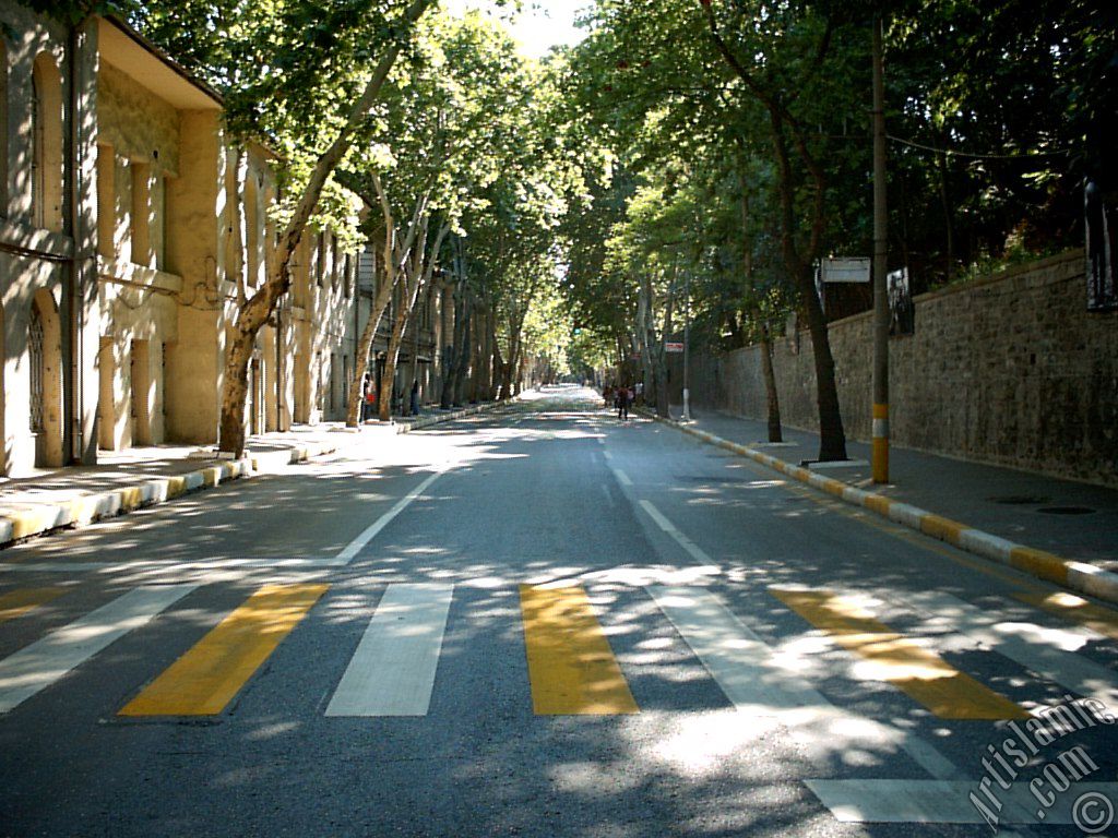 View towards Besiktas district from the way of Besiktas-Ortakoy in Istanbul city of Turkey.
